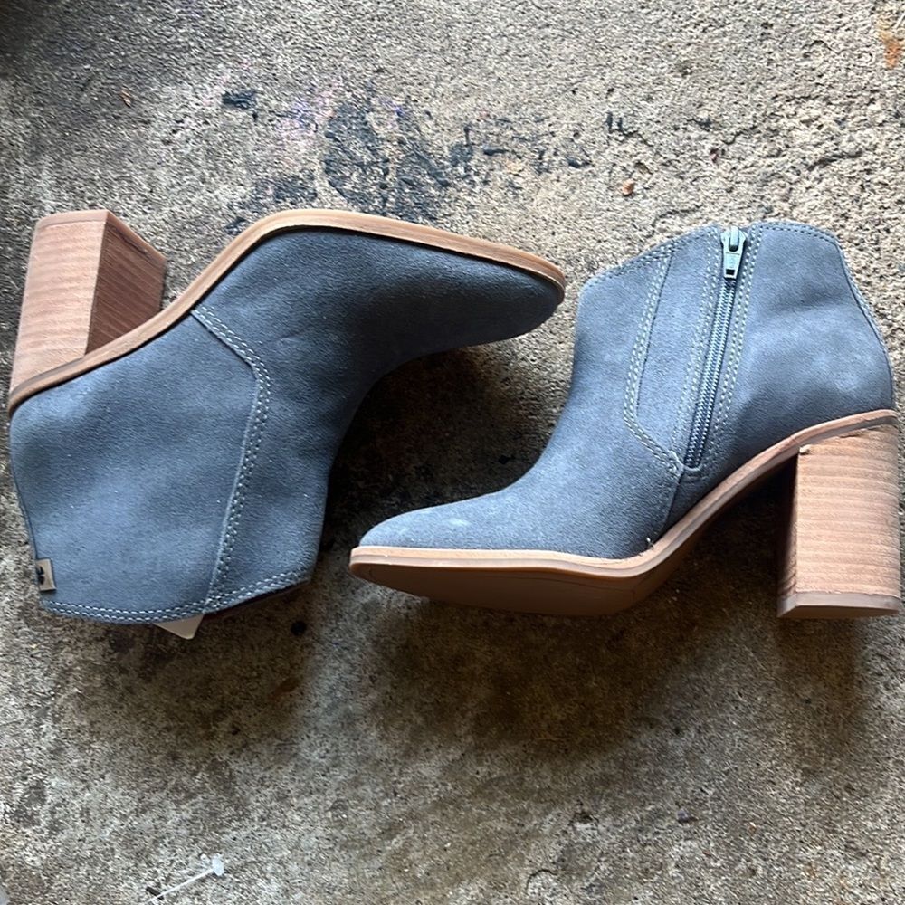 New Lucky Brand Pellyon Western Bootie Slate Gray Size 6